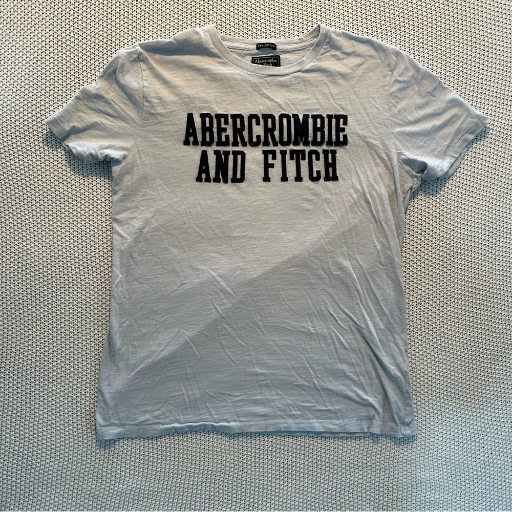 Y2K Abercrombie & Fitch Light Gray T-Shirt Single Stitch 100% Cotton